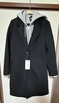 ZARA デタッチャブルフード コントラストコート　Sサイズ 定価13590円☆ZARA☆ デタッチャブルフード コントラストコートS