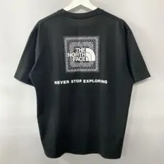 THE NORTH FACE バンダナ スクエアロゴ Tシャツ　ブラックXL