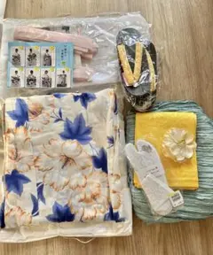 最終値下げ✳︎新品未使用✳︎浴衣一式セット✳︎きものやまと✳︎花柄✳︎ラメ