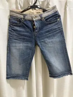 RICO デニムショートパンツ フリンジ裾