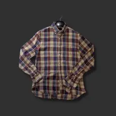 BEAMS+　Madras　チェック　BDシャツ　Sサイズ