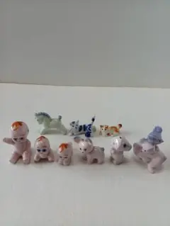 陶器ミニフィギュアキューピー3体　レトロ陶器ミニフィギュア6体
