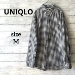美品【ユニクロ】チェックシャツ M ギンガムチェック 羽織り カジュアル 春