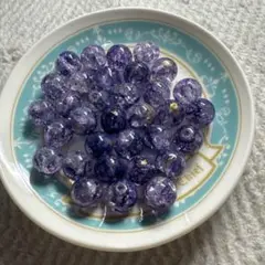 紫色　ビーズ　30個