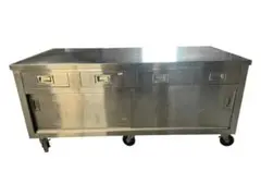 ◻maruzen キャスター付き作業台 扉付 食器棚 引き出し 店舗用 業務用