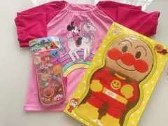 アンパンマン タオル＆食器セット＋ミニー スモック 子供用 まとめ売り 新品あり