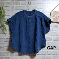 GAP クリンクルガーゼ ブラウス デニムシャツ 大人可愛い 涼しい コットン