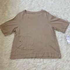新品▽mizmilanミズミラン▽リネンFベージュ カットソー　ラウンドネック