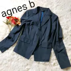 【極美品】アニエスベーagnes b シンプルジャケット ブレザー ネイビー紺色
