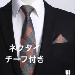 HISDERNネクタイ チーフ付き 洗える チェック ストライプ ビジネス