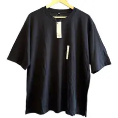 【新品】GU ドライポンチTシャツ 五分袖 黒 XL タグ付き未使用品 大きめ