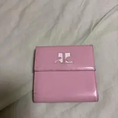 courrèges ピンク 二つ折り財布