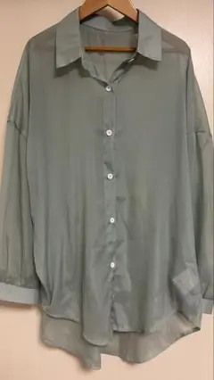 シアーシャツ　ミントグリーン