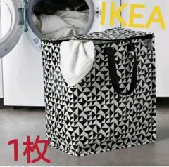 イケアIKEAエコバッグKNALLA クナラ バッグ, ブラック/ホワイト47L