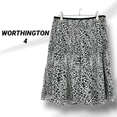 WORTHINGTON ヒョウ柄 フレアスカート サイズ4