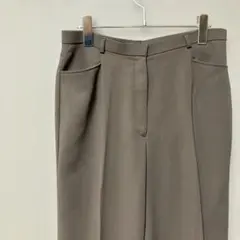 大きめスラックス(L L相当)ブラウン無地　センタープレス　シンプルキレイめ