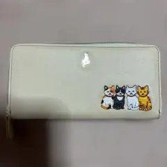新品未使用　猫刺繍　長財布　レディース　まねきねこ　猫