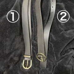 ブラックレザーベルト ゴールドバックル GU 2個セット