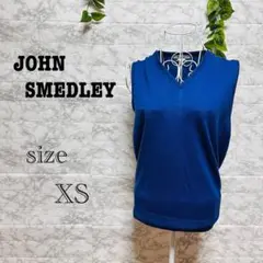 【i5】【JOHN SMEDLEY】ノースリーブセーター ブルー　【XS】