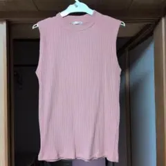ピンク ノースリーブ Tシャツ LL