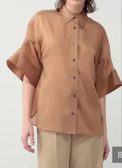 セオリーリュクス ブラウス Tori Maddox Shirt 40 コニャック