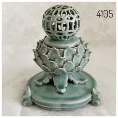 高麗青磁　海青　香炉　香合　木箱あり　透かし　蓮　うさぎ　茶道具　骨董品 高麗青磁 海青 香炉 香合 木箱あり 透かし 蓮 うさぎ 茶道具 骨董品