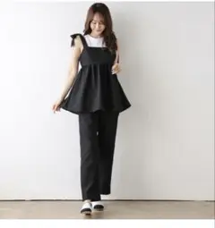 ブラック パンツセットアップ Lサイズ
