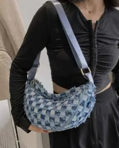 ダメージ加工 デニムバック ショルダーバック