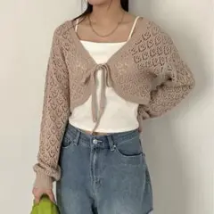 EPIMI E'PIMMY 透かし編みショートボレロカーディガン
