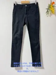 ジーユー ブラック スキニーデニム ハイウエスト 裏起毛　美品