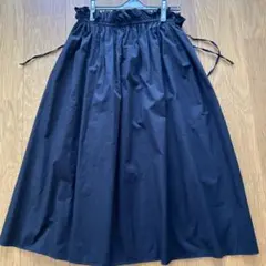 ザラ ZARA フレアロングスカート　黒　ブラック　無地　シンプル　ゴムM