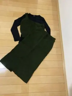 ロンT＋Nアシメ3点セット 濃緑　Lサイズ