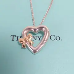 TIFFANY ティファニー オープンハート リボン ネックレス 925/750