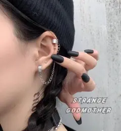 イヤーカフ イヤリング チェーン シルバー 片耳 シンプル 韓国