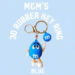 m&m's エムアンドエムズ 3Dラバーキーホルダー 新品 / BLUE