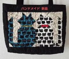 ハンドメイド パッチワークキルト ショルダーバッグ 猫ちゃんデザイン、柄