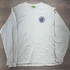 $ HUF ホワイト 長袖クルーネックカットソー