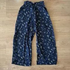 GU 花柄 ワイドパンツ 150サイズ ネイビー