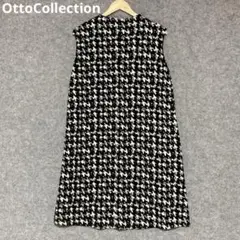 OttoCollection ノースリーブひざ丈ワンピース 黒と白のパターン