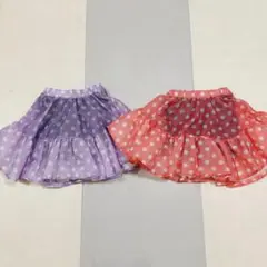 リトシーインパン付きドット柄スカートセット