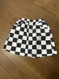 白黒チェック柄スカート　120cm