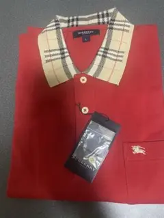 Burberry レッド ポロシャツ L