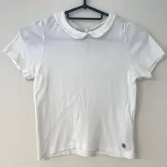 PETIT BATEAU ホワイト 襟付き 半袖シャツ 130cm