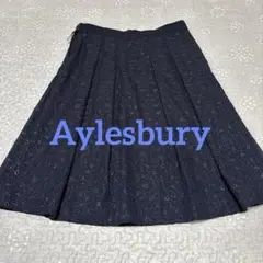 Aylesbury★ネイビー フラワー刺繍 フレアスカート 11