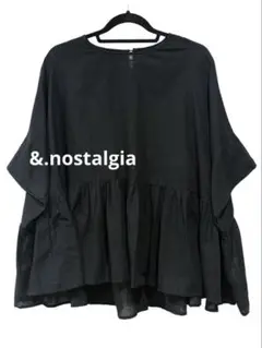 &.nostalgia リネン　ふんわり　ボリューム　ブラウス
