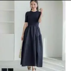 新品未使用 coca ニットロングワンピース　ネイビー