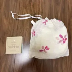 aden + anais モリスンコットン　ガーゼケット　花柄　巾着付き