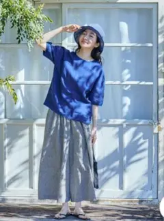 中川政七商店 【WEB限定】麻布Tシャツ 青紫 ブルー リネン 半袖 美品 麻布Tシャツ｜工芸・暮らし・贈りもの｜中川政七商店オンライン