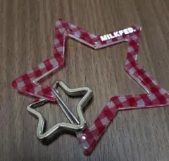 【即購入可】MILKFED　ミルクフェド　星型カラビナ　チェック　赤