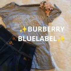 ✨BURBERRY BLUELABEL✨ストレッチ 霜降りＴシャツ✨グレー✨３８